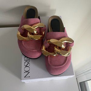 JW ANDERSON PINK CHAIN MULES- SZ 38